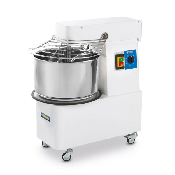 HENDI Spiralkneter mit festem Kopf und Schüssel, 56 kg/h, 16 L, 400V/750W