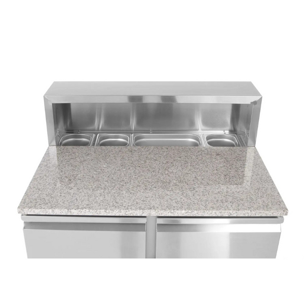 Arktic Pizza-Kühltisch mit zwei Türen, 300 L, GN 1/1, Granit-Arbeitsplatte, 230V/310W