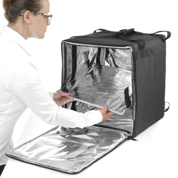Isolierter Rucksack für Pizza- und Lebensmittellieferungen, HENDI, 75 L, schwarz