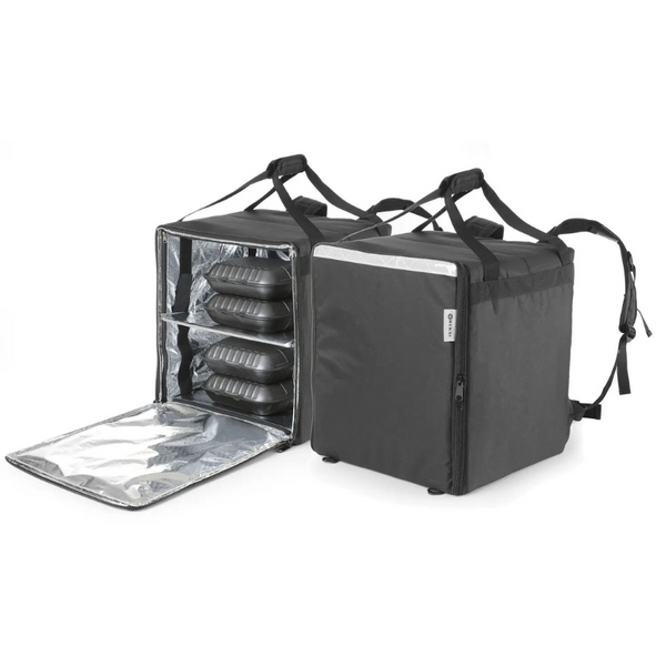 Isolierter Rucksack für Pizza- und Lebensmittellieferungen, HENDI, 75 L, schwarz