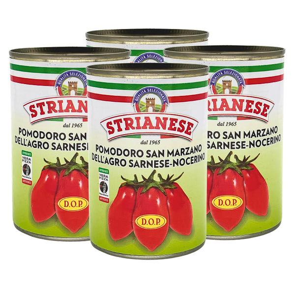 Geschälte San-Marzano-Tomaten für Pizza – 4 x 400 g