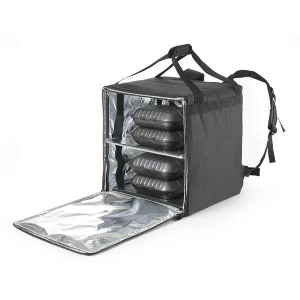 Isolierter Rucksack für Pizza- und Lebensmittellieferungen, HENDI, 75 L, schwarz
