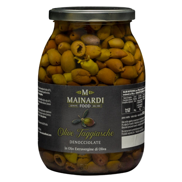 Entsteinte Taggiasca-Oliven in nativem Olivenöl extra – 950 g